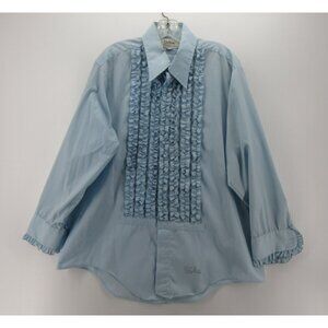 VGT Delton Shirt 16 1/2 Tuxedo Ruffled 70s Disco Formal Wedding Large
